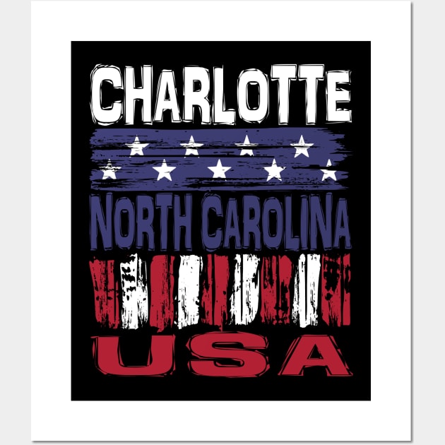 Charlotte North Carolina USA T-Shirt Wall Art by Nerd_art